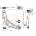 Set of 8 Front Lower Control Arms Tie Rods Sway Bars for Toyota Echo (2000-2005)