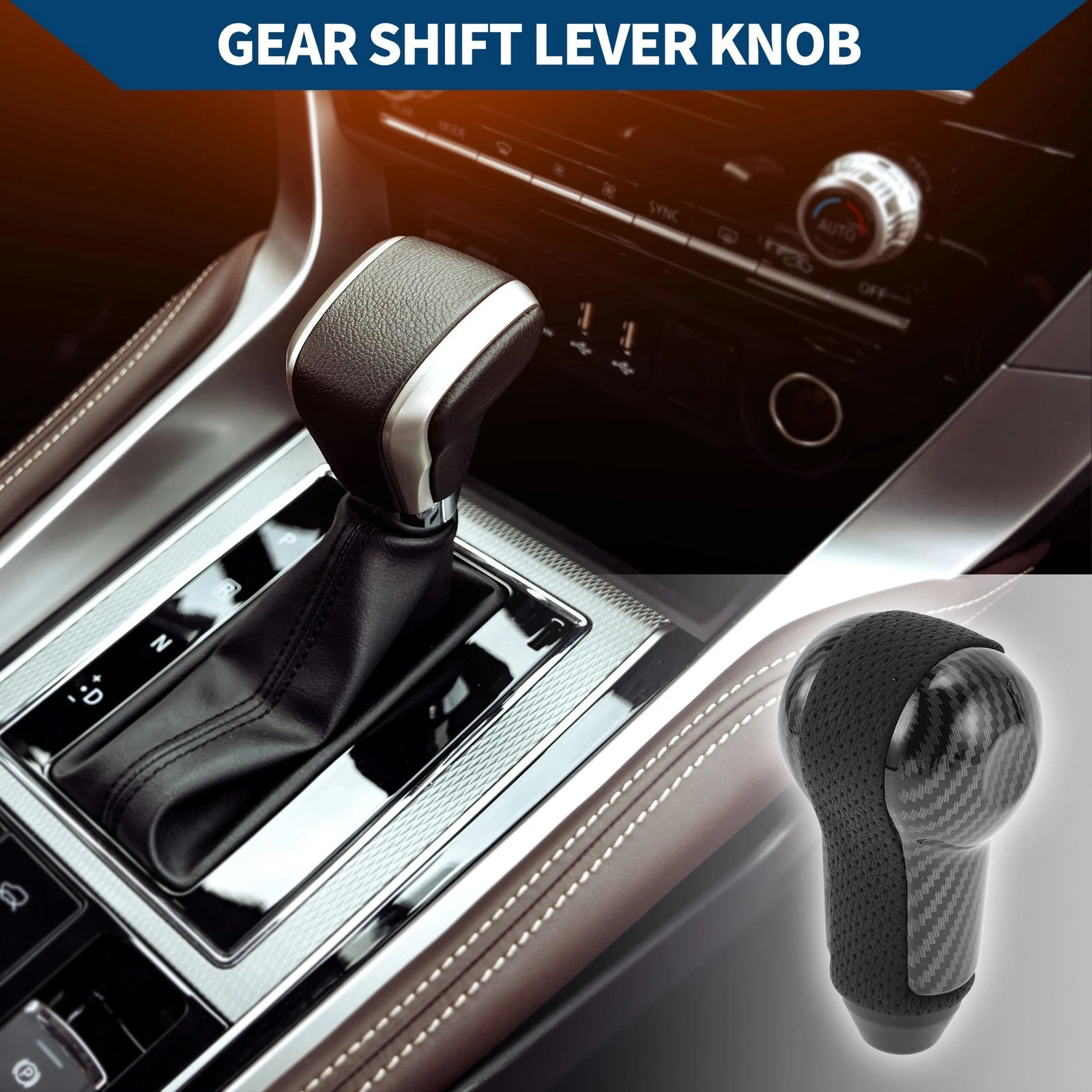 Automatic Gear Shifter Knob for Nissan X-Trail (2007–2013) Faux Leather Black