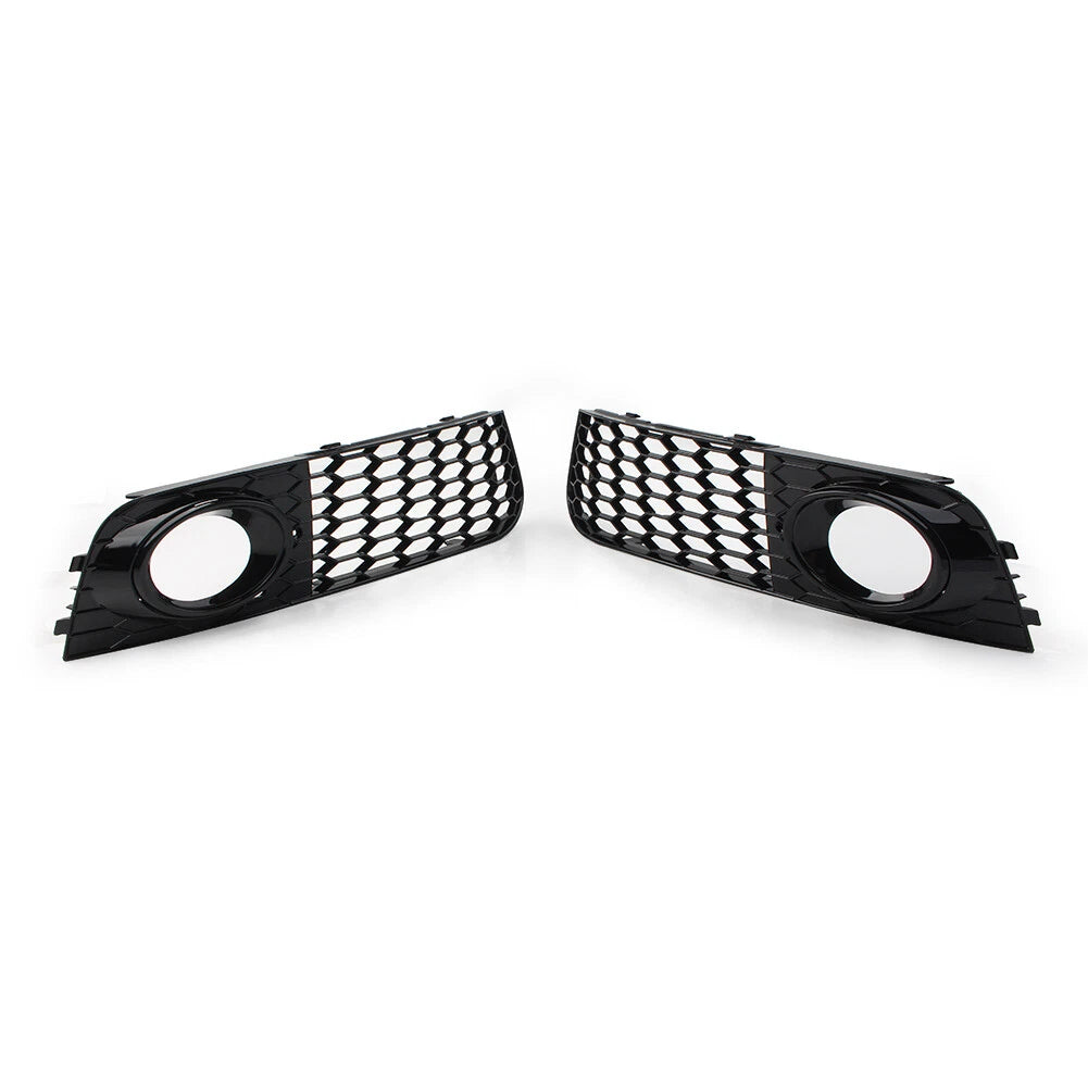 1 Pair Fog Light Cover Black Honeycomb Mesh for Audi A4 B8 (2009–2012)