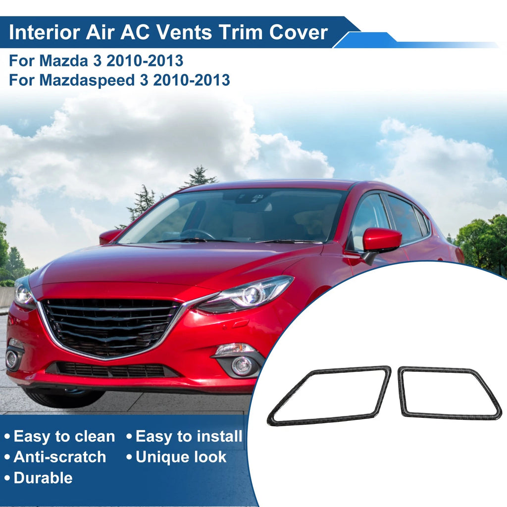 Set of 2 Air Condition Outlet Vent Trim Cover Frame for Mazda 3 (2010–2013) Black