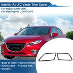 Set of 2 Air Condition Outlet Vent Trim Cover Frame for Mazda 3 (2010–2013) Black