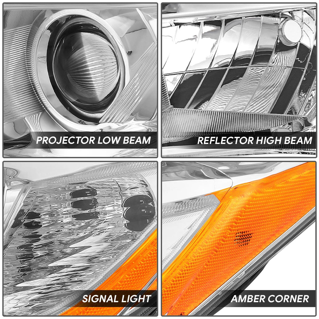 Chrome Housing Amber Corner Headlight Left for Toyota Highlander (2014–2016)