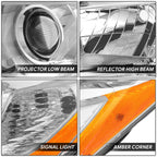 Chrome Housing Amber Corner Headlight Left for Toyota Highlander (2014–2016)
