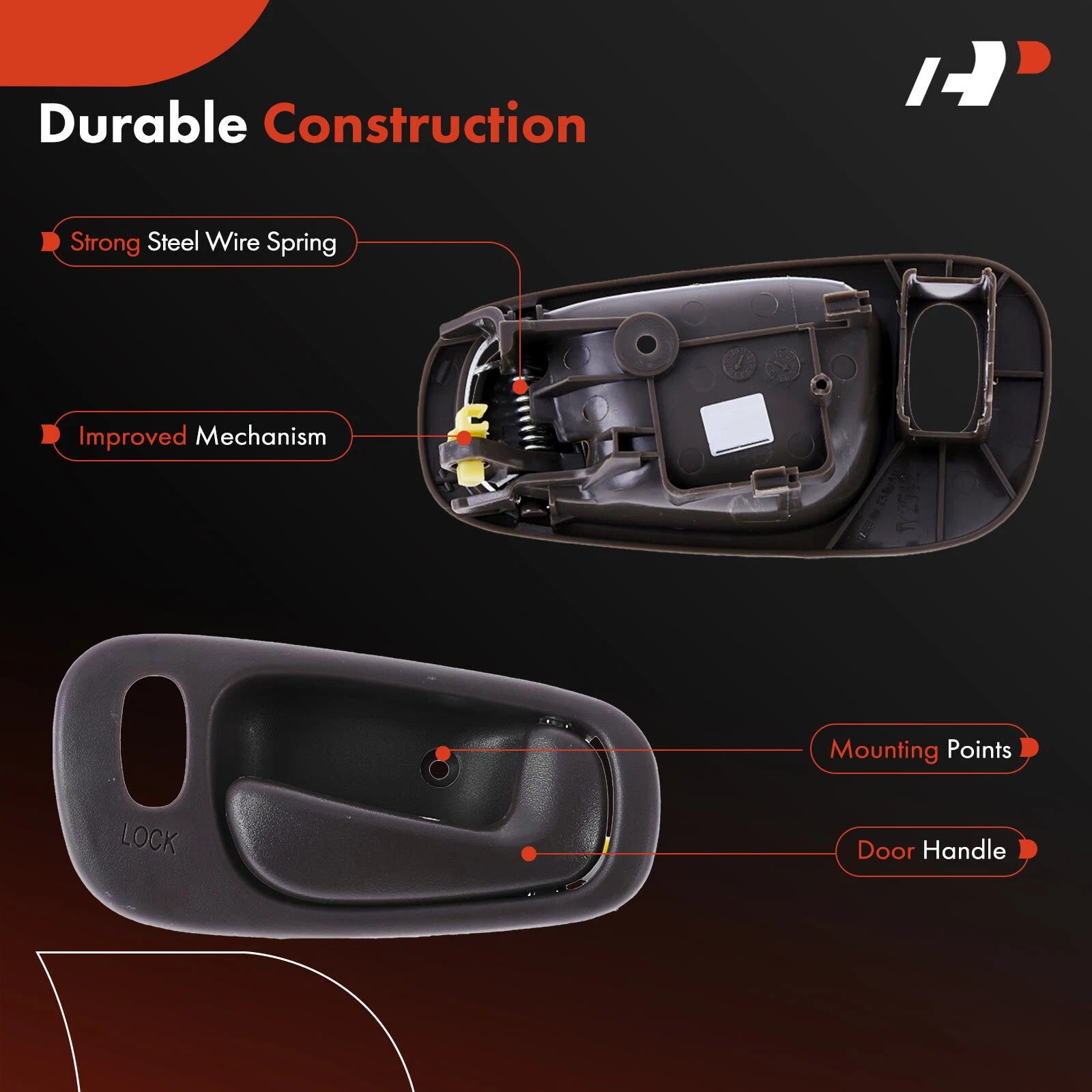 Front Right Brown Interior Door Handle for Toyota Corolla (1998-2002)