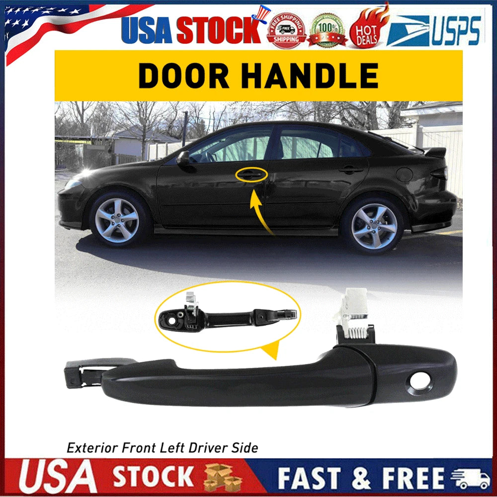 Outer Door Handle with Keyhole for Mazda 3 5 6 CX-7 CX-9 RX-8 (2004â2020)