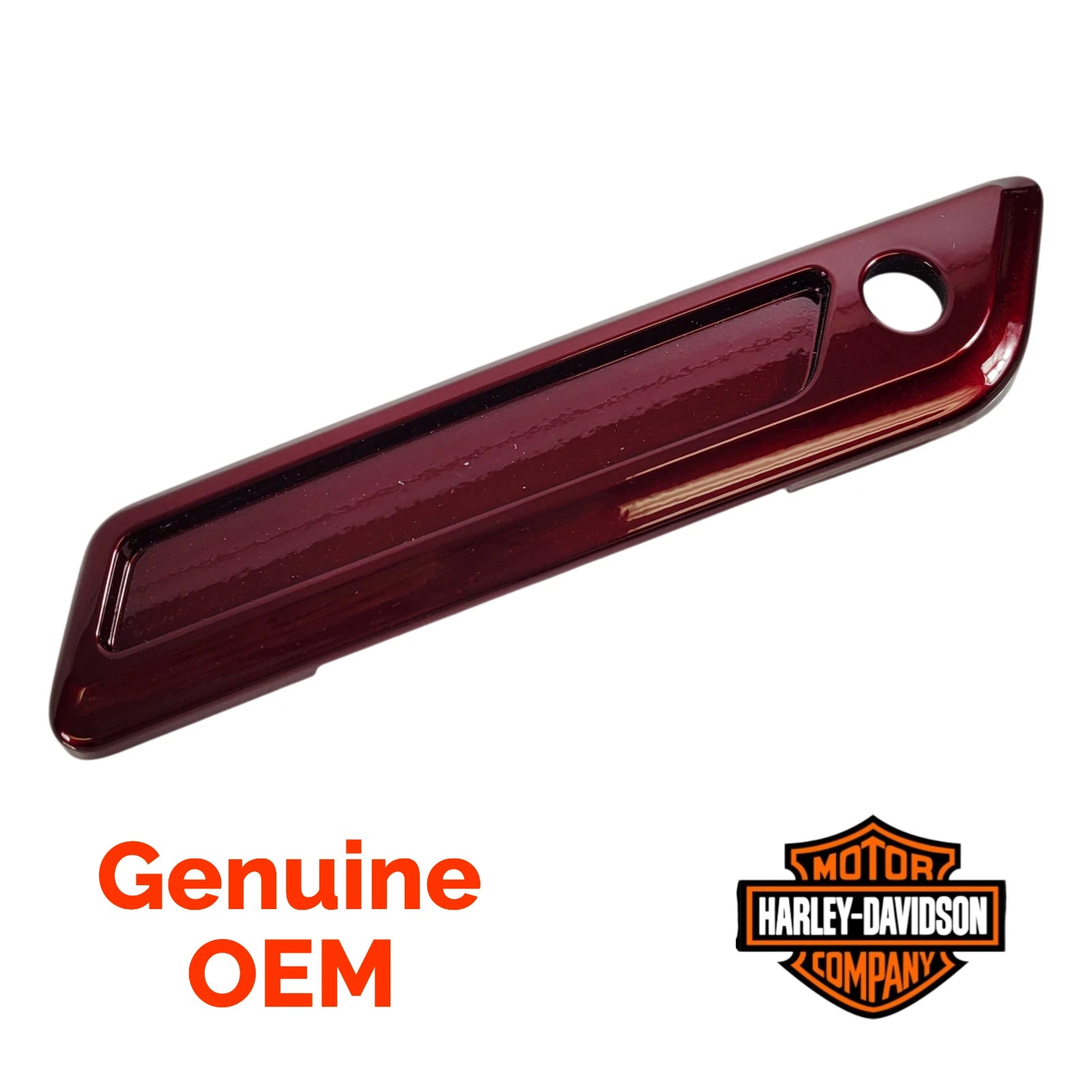 OEM Right Saddlebag Latch Hinge Cover for Harley Touring (2014–2023) Mysterious Red Sunglo
