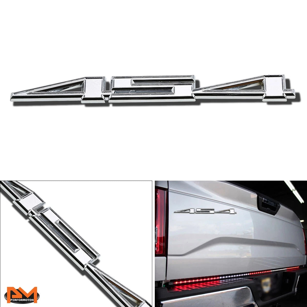 3D Polished Metal 454 Decal Emblem for GMC Chevrolet