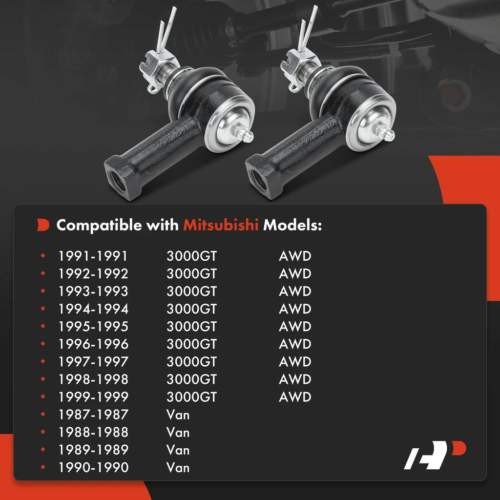 2X Front Outer Tie Rod End for Mitsubishi 3000GT (1991-1999)