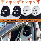 Halloween Scary Bandit Ski Mask Head Rest Cover for Universal Fit (Front)