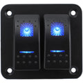 Blue LED Rocker Switch Panel for Marine Car Boat RV DC 12V (2 to 8 Position)