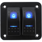 Blue LED Rocker Switch Panel for Marine Car Boat RV DC 12V (2 to 8 Position)