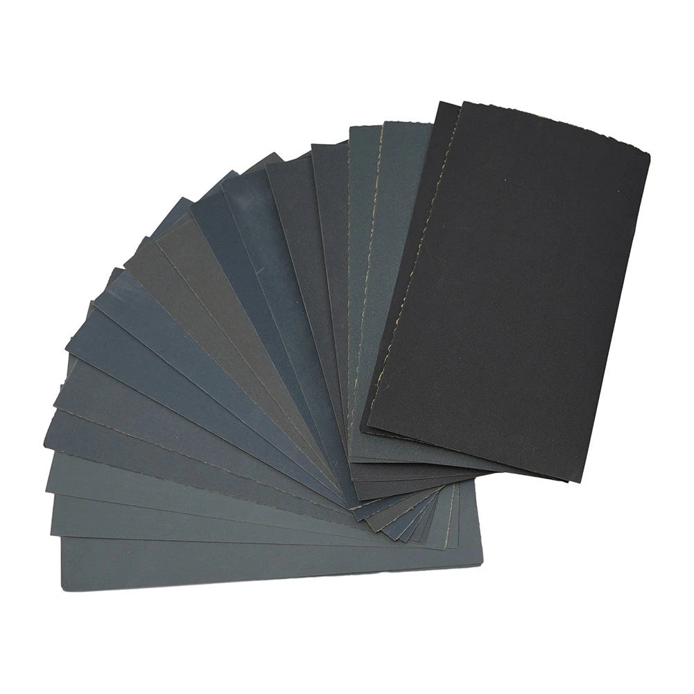 15 Sheets Wet Dry Sandpaper 400 to 3000 Grit for Wood Metal Plastic