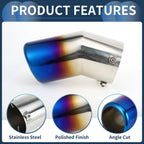 1Pc Slant Exhaust Tip 3.8" Inlet for Toyota Land Cruiser (2023–2024) Burnt Blue