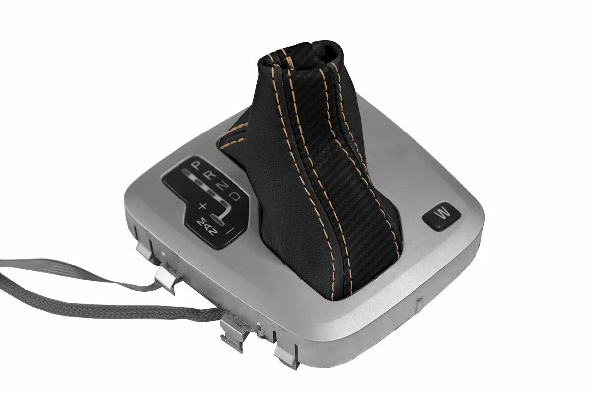 Leather Automatic Shift Boot Cover for Volvo XC90 (2003–2014) Black Beige