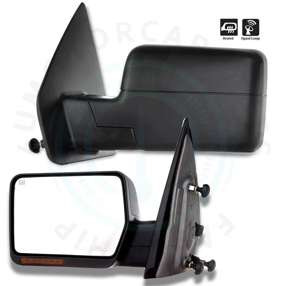 Set of 2 Power Heated Turn Signal Tow Mirrors for Ford F-150 (2004–2016)