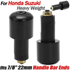 Set of 2 Heavy Weight Anti Vibration Grip Plug Caps for Motorcycle 7/8"