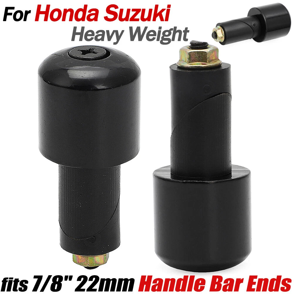 Set of 2 Heavy Weight Anti Vibration Grip Plug Caps for Motorcycle 7/8"