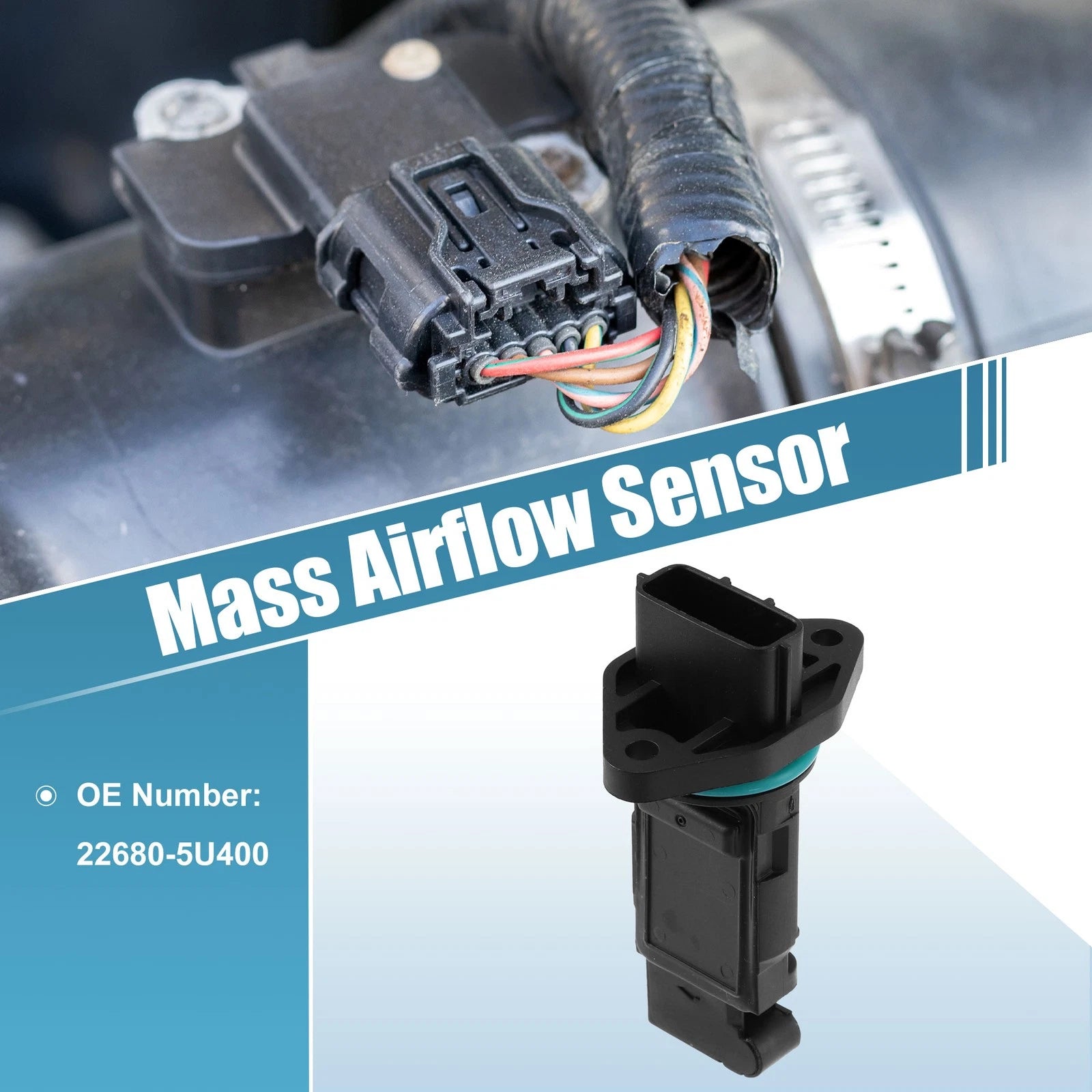 Mass Air Flow Sensor 22680-5U400 for Nissan Almera N16 (2002–2016)