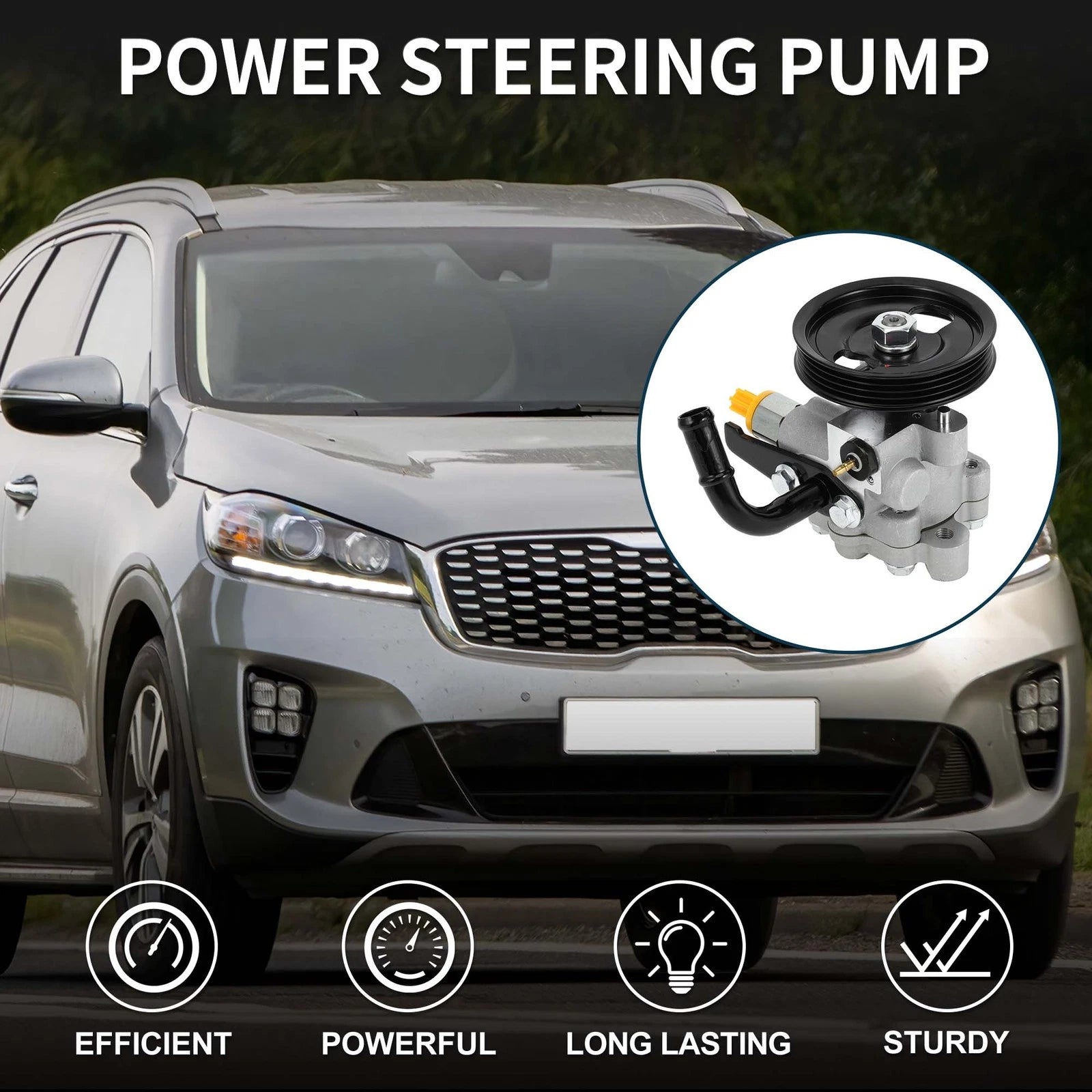 Power Steering Pump with Pulley No. 57100-3E000 for Kia Sorento LX (2003–2006)