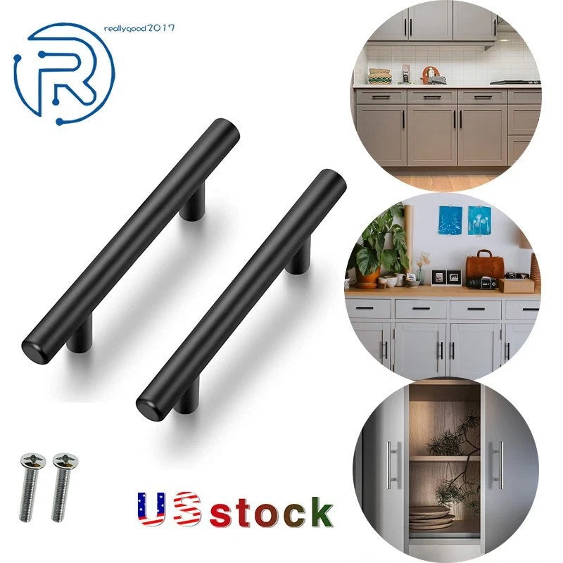 Set of 20 Stainless Steel T Bar Pulls for Kitchen Cabinets and Drawers