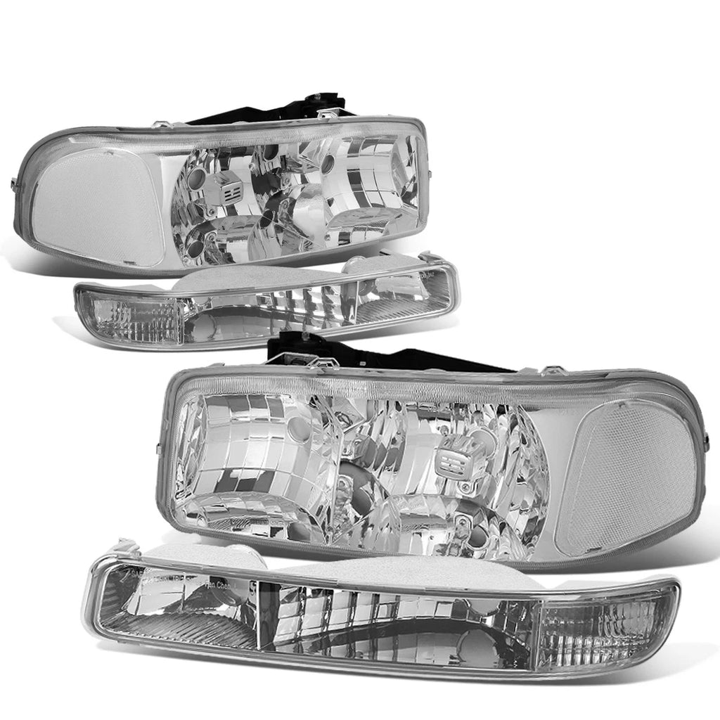 Chrome Head & Bumper Clear Corner Smoked LED Fog Light Kit for Sierra Yukon (1999–2006)