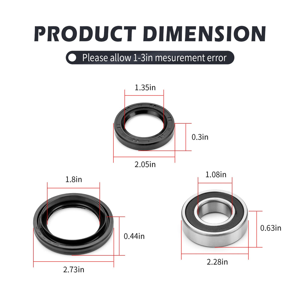 Rear Brake Drum Bearing & Seal Kit for Yamaha YFM350 Bruin Grizzly Wolverine (1999–2006)