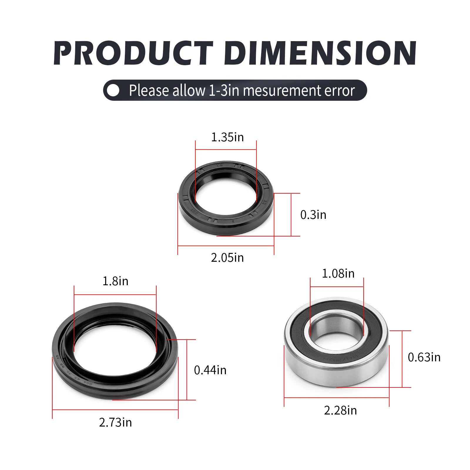 Rear Brake Drum Bearing & Seal Kit for Yamaha YFM350 Bruin Grizzly Wolverine (1999–2006)