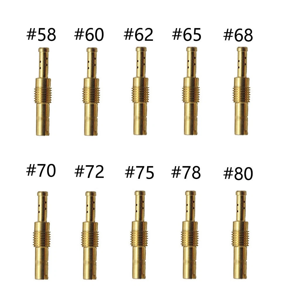 10Pcs Carburetor Slow Jets Pilot Jet Kit N424-21 M60.75mm for PWM (#58-#80)