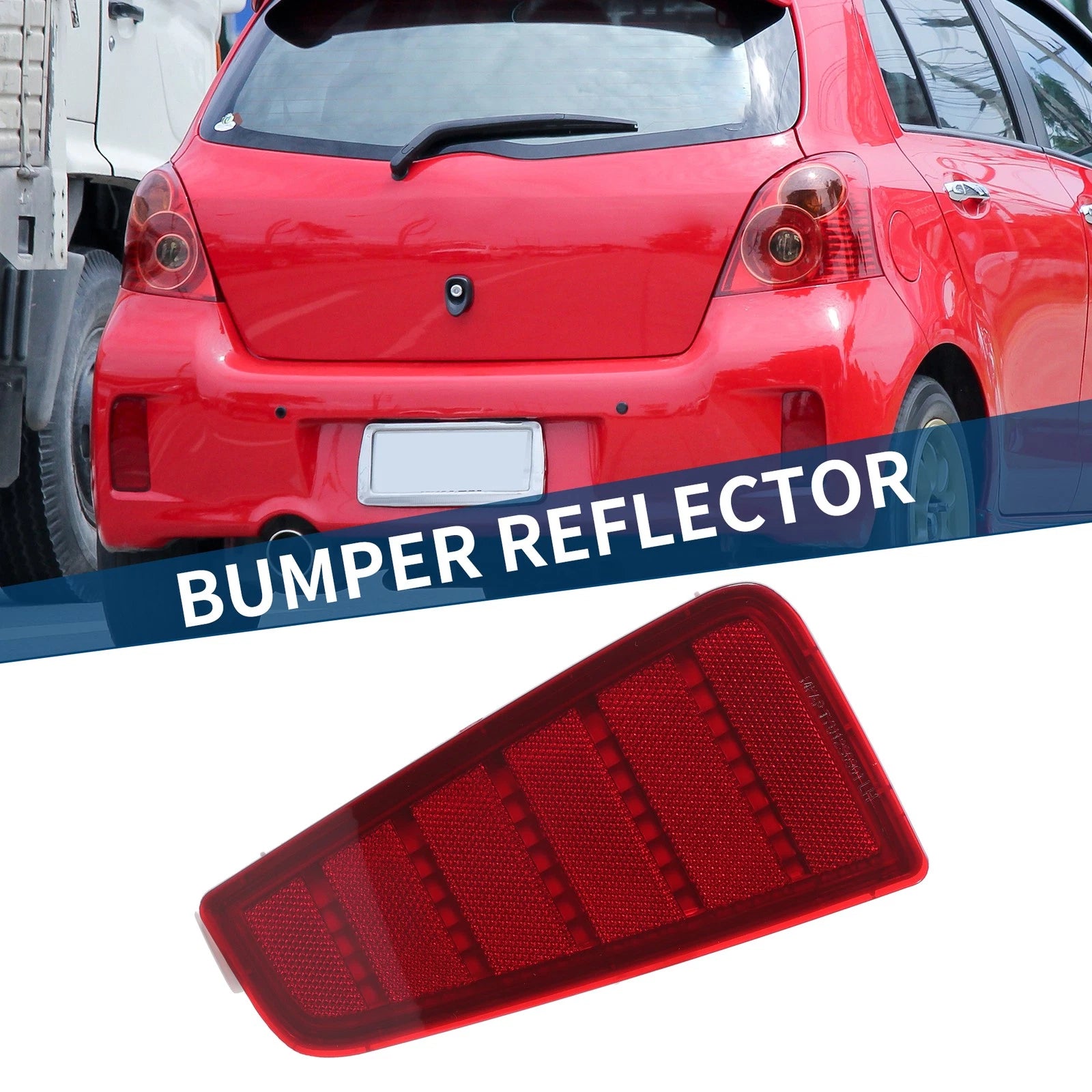 Rear Left Bumper Reflector for Toyota Yaris (2012–2014) Red Sport Bumper