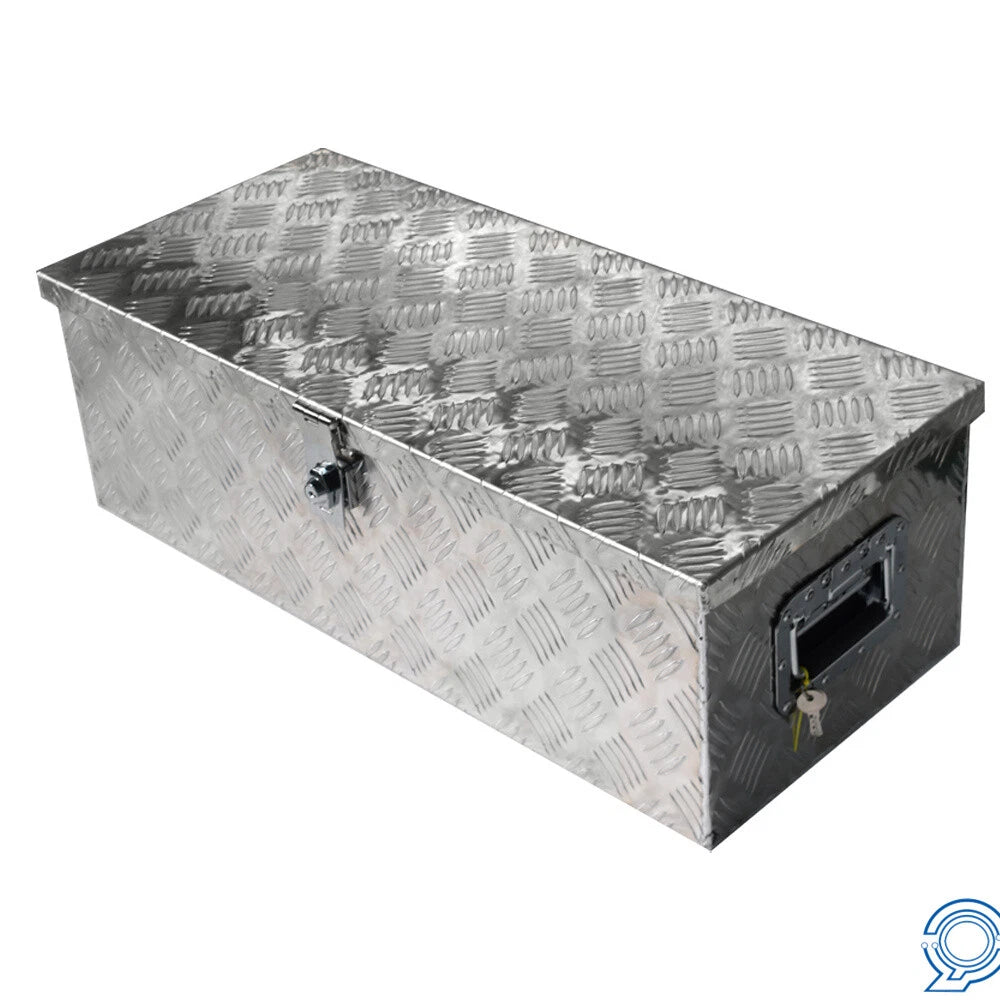30" x 13" x 10" Silver Aluminum Tool Box for Flatbed Pickup