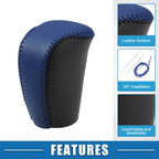 Gear Shift Head Knob Cover for Honda Civic (2016–2021) Black Blue Stitches