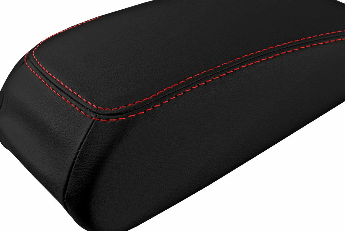 Armrest Cover for Audi A3 (2015–2020) Leather Red Stitch