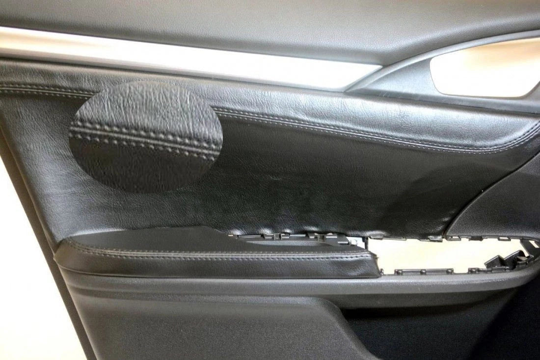 Front Insert Door Leather Cover for Honda Civic (2016–2020) Black
