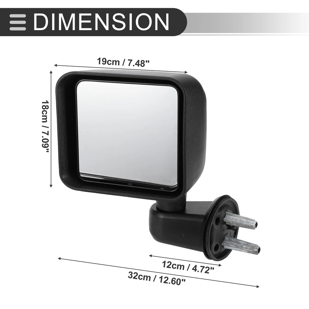 Tow Mirrors for Jeep Wrangler (2007–2017) No. 55077967AB/55077966AB Set of 1