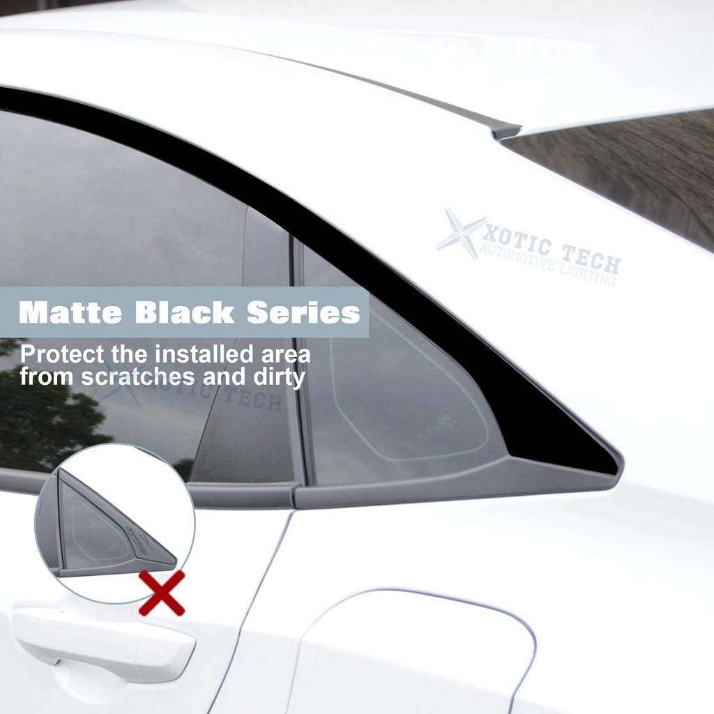 Matte Black KK Vinyl Side Window Stickers for Honda Civic Coupe (2016-2021)