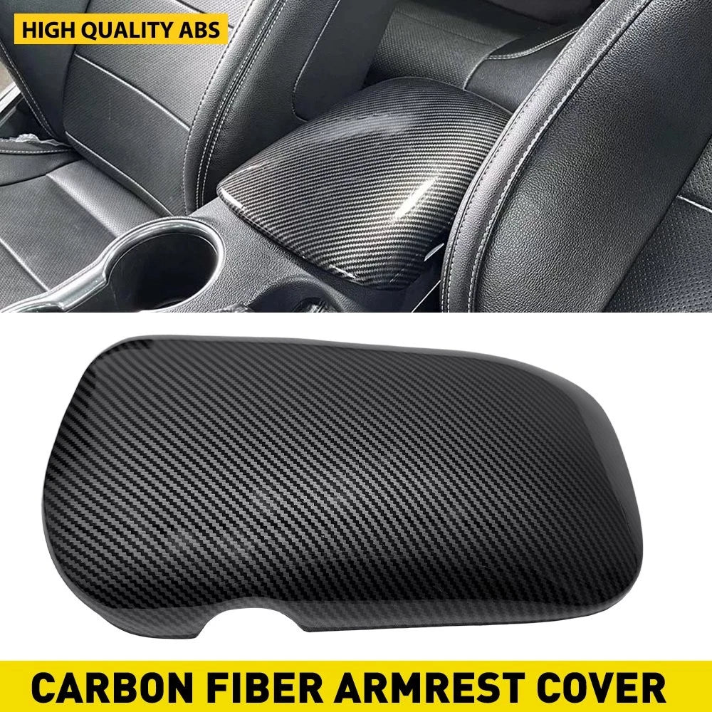ABS Center Console Armrest Box Storage Cover Trim for Ford Mustang (2015–2025)