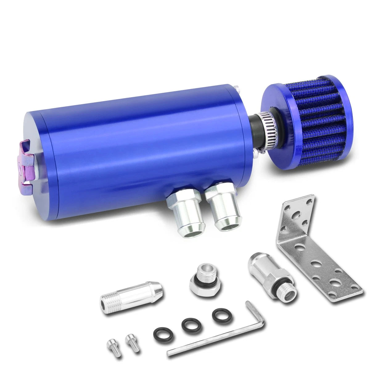 Aluminum Engine Oil Catch Tank 140ml + Filter for Universal Fit (1/2" & 5/8")