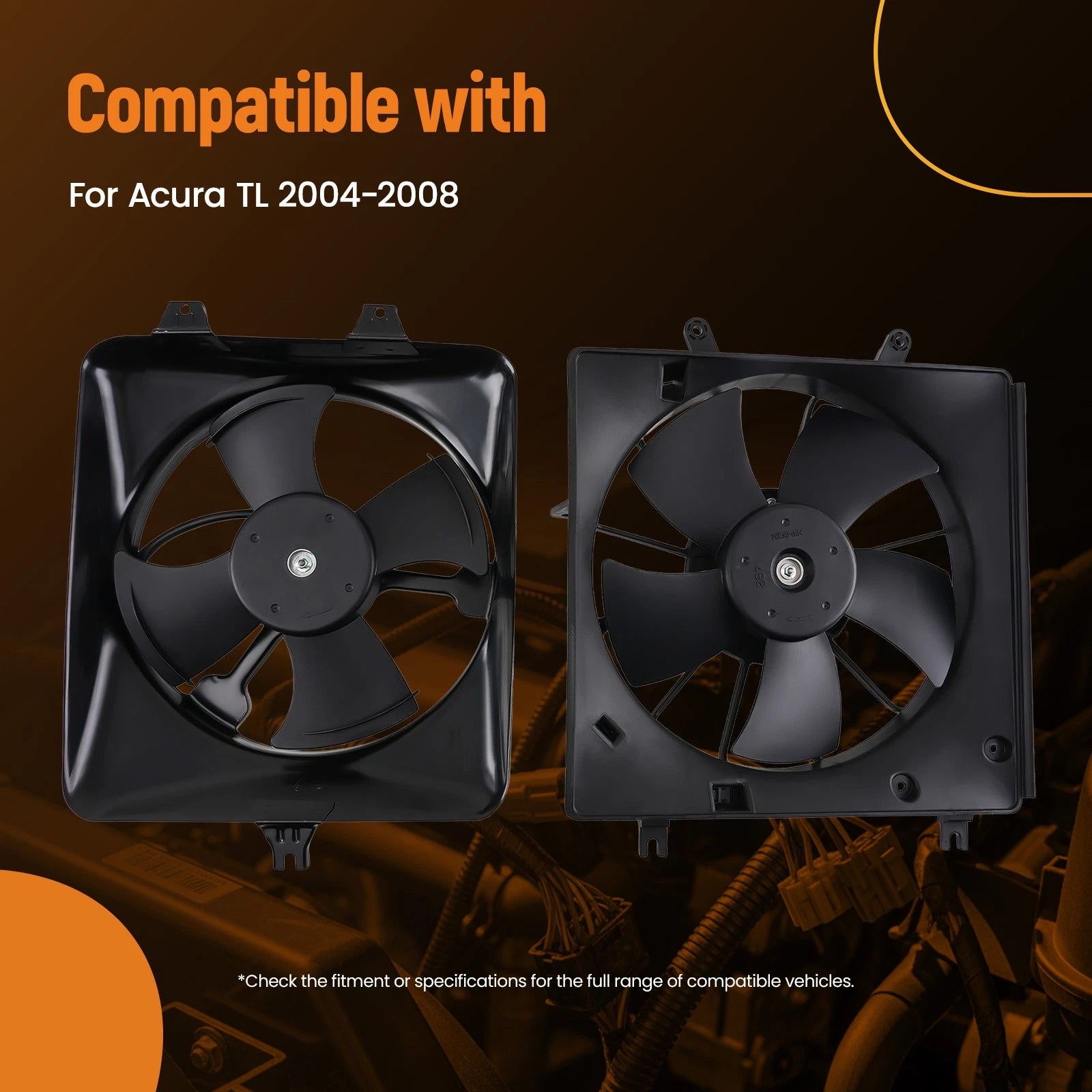 2X Radiator Cooling Fan Assembly for Acura TL (2004–2008) AC3113107 38616P8FA01
