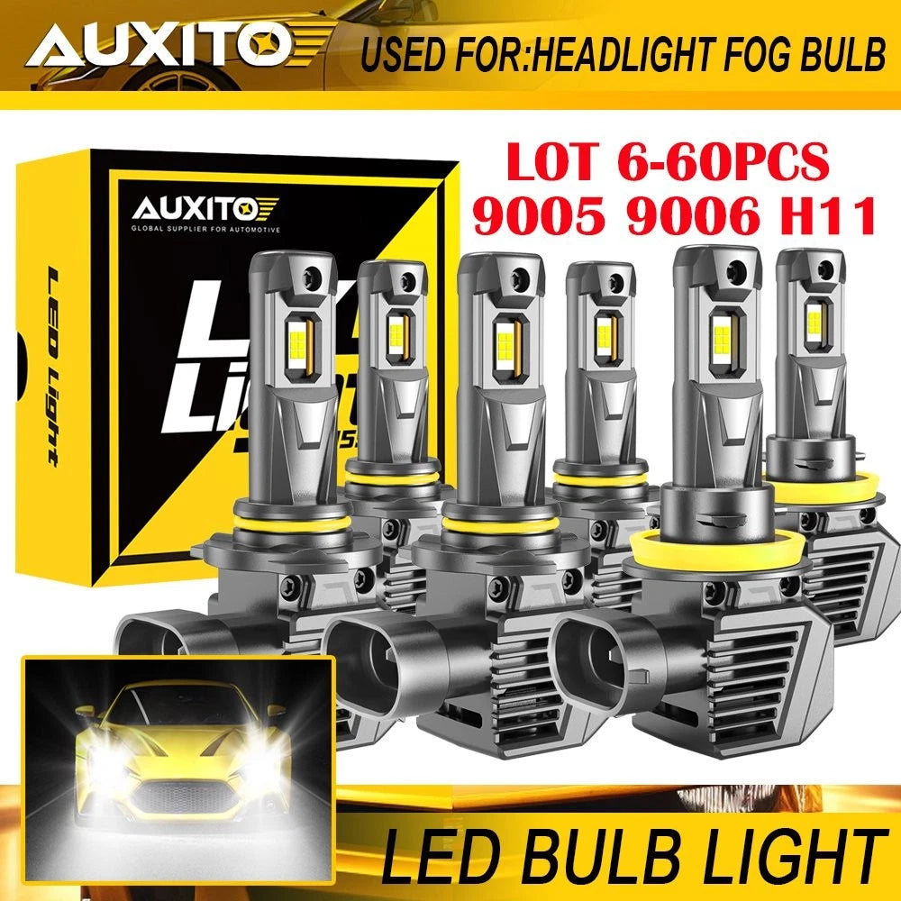 6-60X LED Headlight Fog Light Kit for Universal Vehicles (9005, 9006, H11)