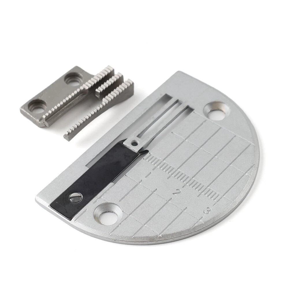 Set of 1 Flat Car Anti-Crease Needle Plate & Feed Dog for Juki DDL-5550, 8300