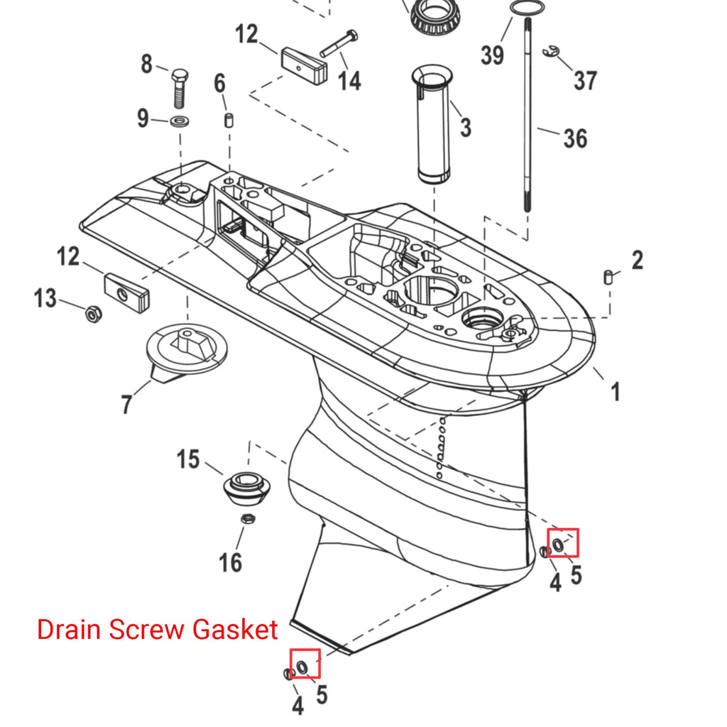 Oil Drain Plug Seal Washer Gasket for Mercury Mariner (26-8M0204693)