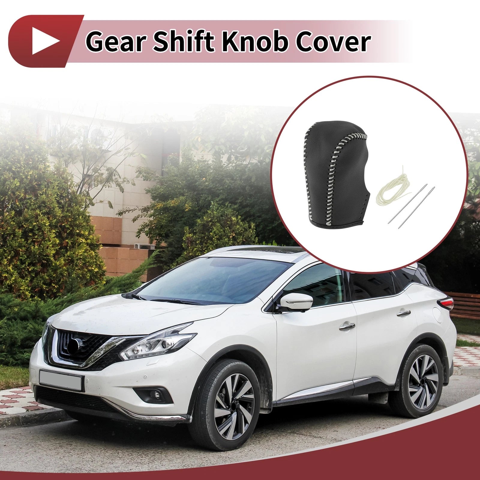 1Pc Gear Shift Knob Cover for Nissan Murano (2009–2013) Black Beige