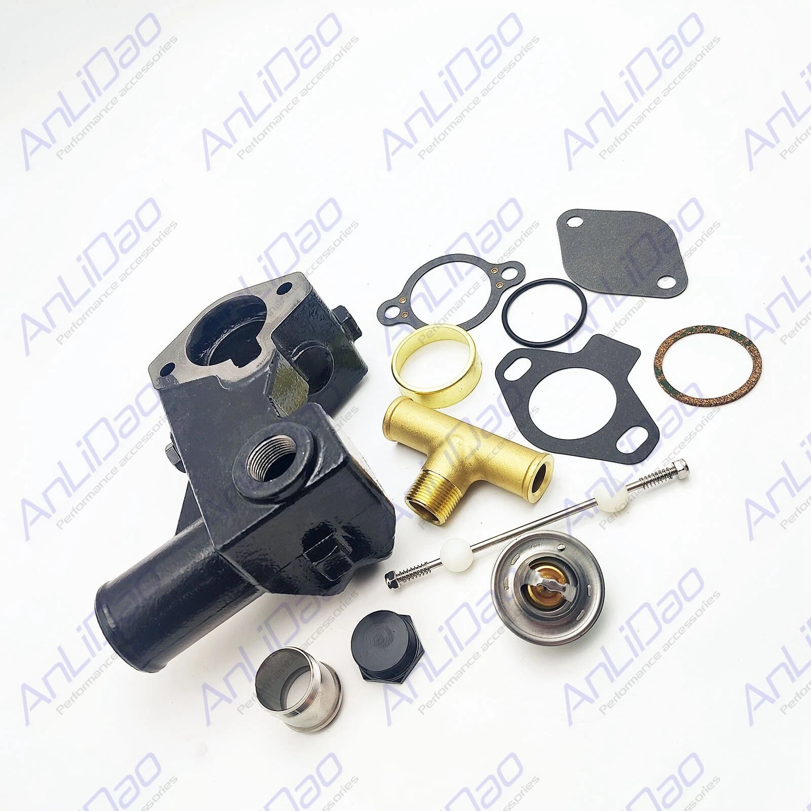 Thermostat Housing Kit Tee Valve for Mercruiser 305 5.0L 5.7L (8M0061381)