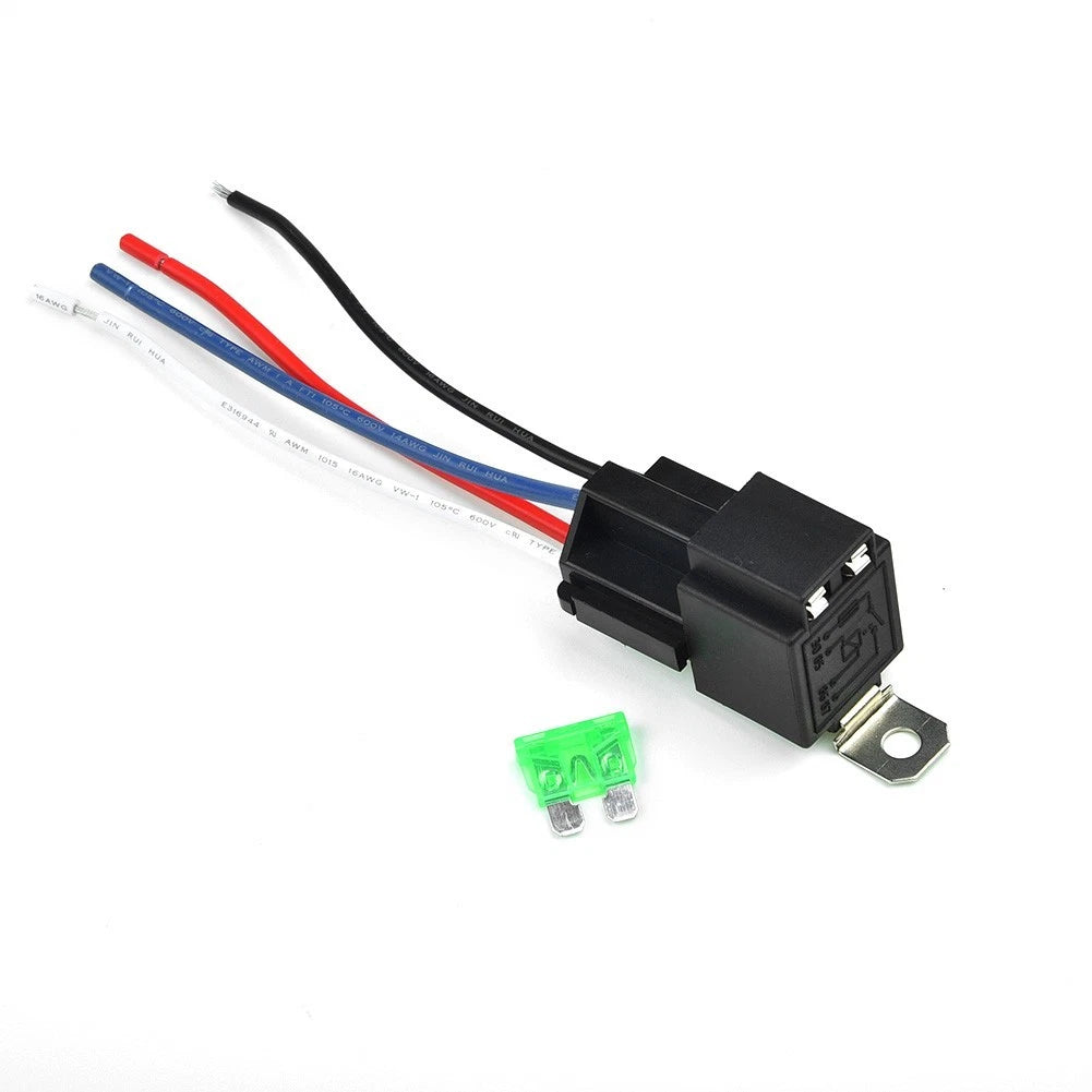 4 Pin Amp Relay with Socket Base and Wires for Universal Applications (30A)