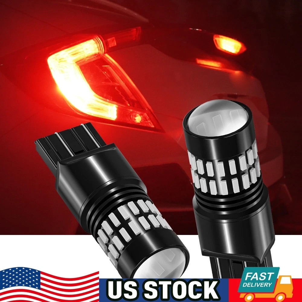 2X Red Flash Strobe LED Light Bulbs for Make Model (YYYY–YYYY)