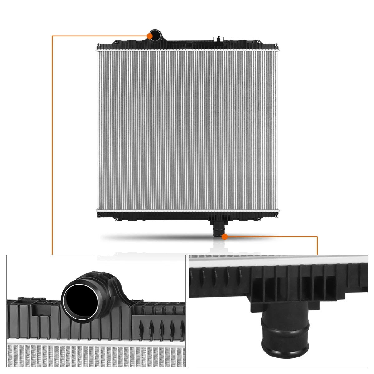 Aluminum Core 2-Row Radiator for Kenworth T700 T2000/Peterbilt 367 387 587 (2008–2013)