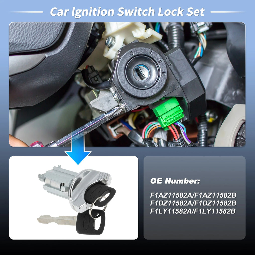 Ignition Lock Cylinder w/ 2 Key for Ford E-150 E-250 (1992–1995) No.F1AZ11582A