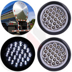 Set of 2 4'' Round White LED Reverse Lights for Truck Trailer (24V)