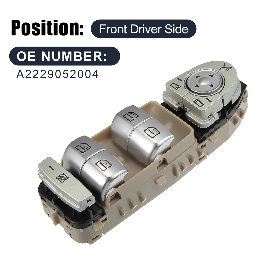 Power Window Switch A2229052004 for Mercedes-Benz W222 S-Class (2013–2017) Beige