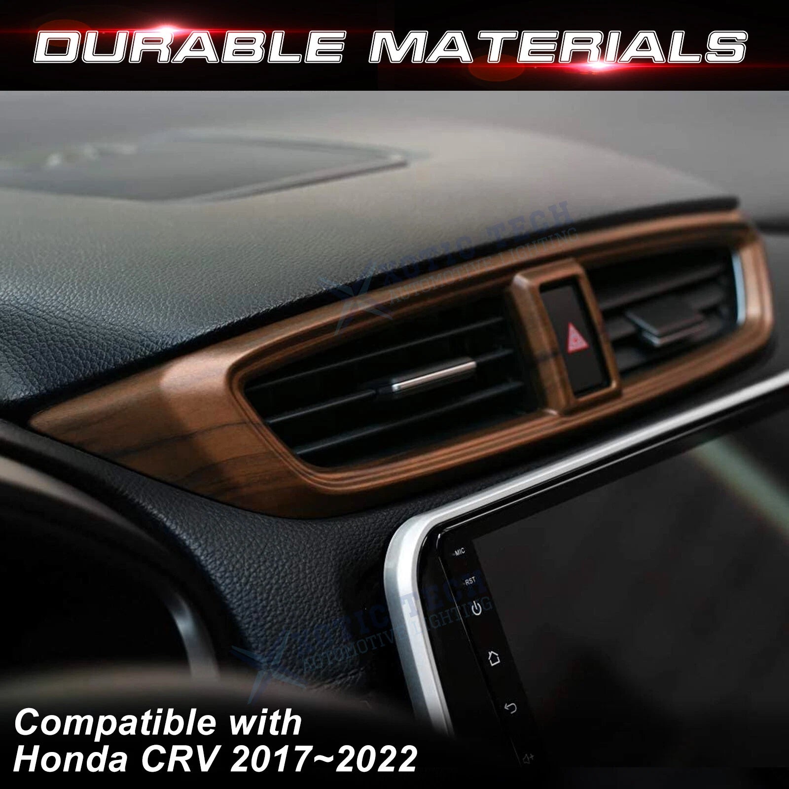 Peach Wood Grain Front Center AC Vent Outlet Decor for Honda CR-V (2017-2022)